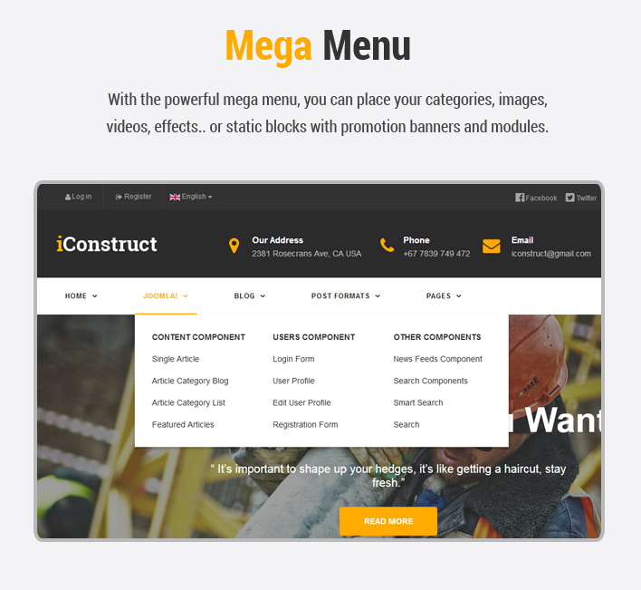 Sj iConstruct - Responsive Multipurpose Business Joomla Template