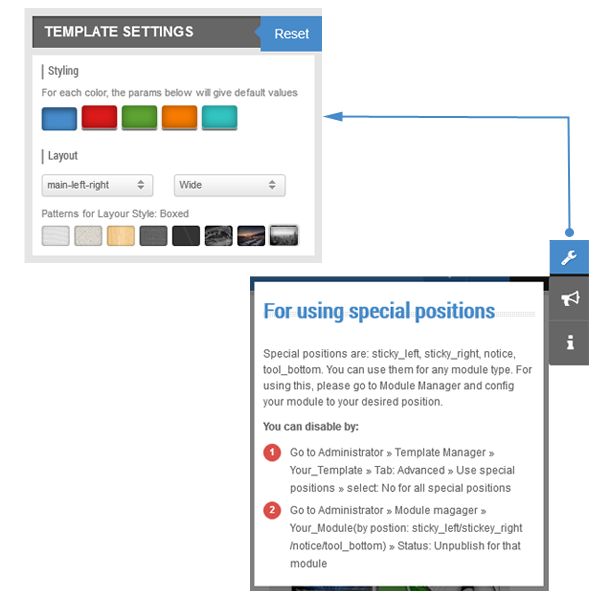 SJ iTech - Cpanel and Sticky for Special Positions