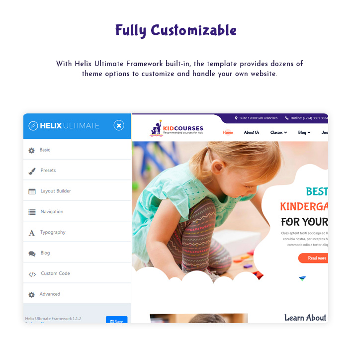 Sj KidCourses - Colorful Kindergarten and School Joomla Template