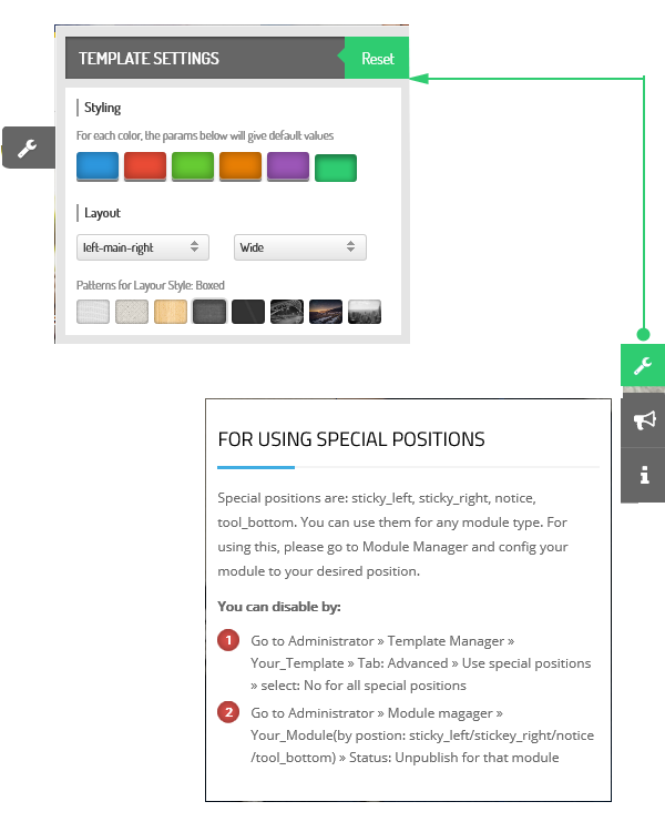 SJ Tini - Cpanel and Sticky for Special Positions