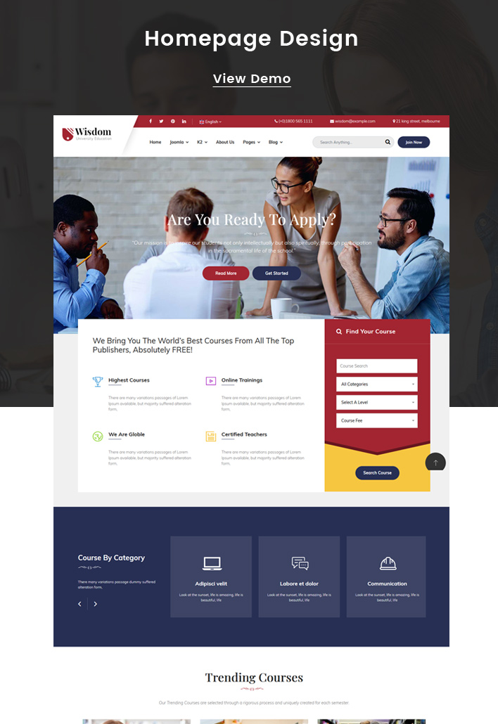 Sj Wisdom - Premium Education Joomla Template