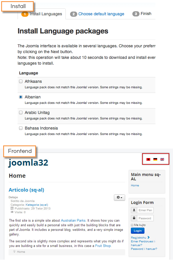 Joomla 3.2 - Multilingual support