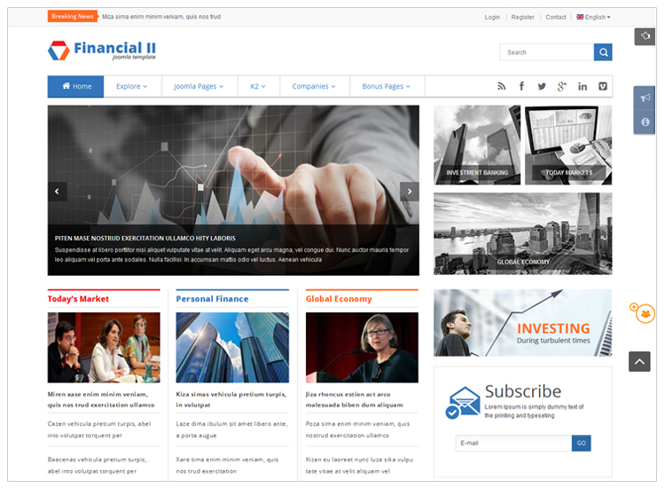 Financial II - Top 10 Best-selling Joomla Templates