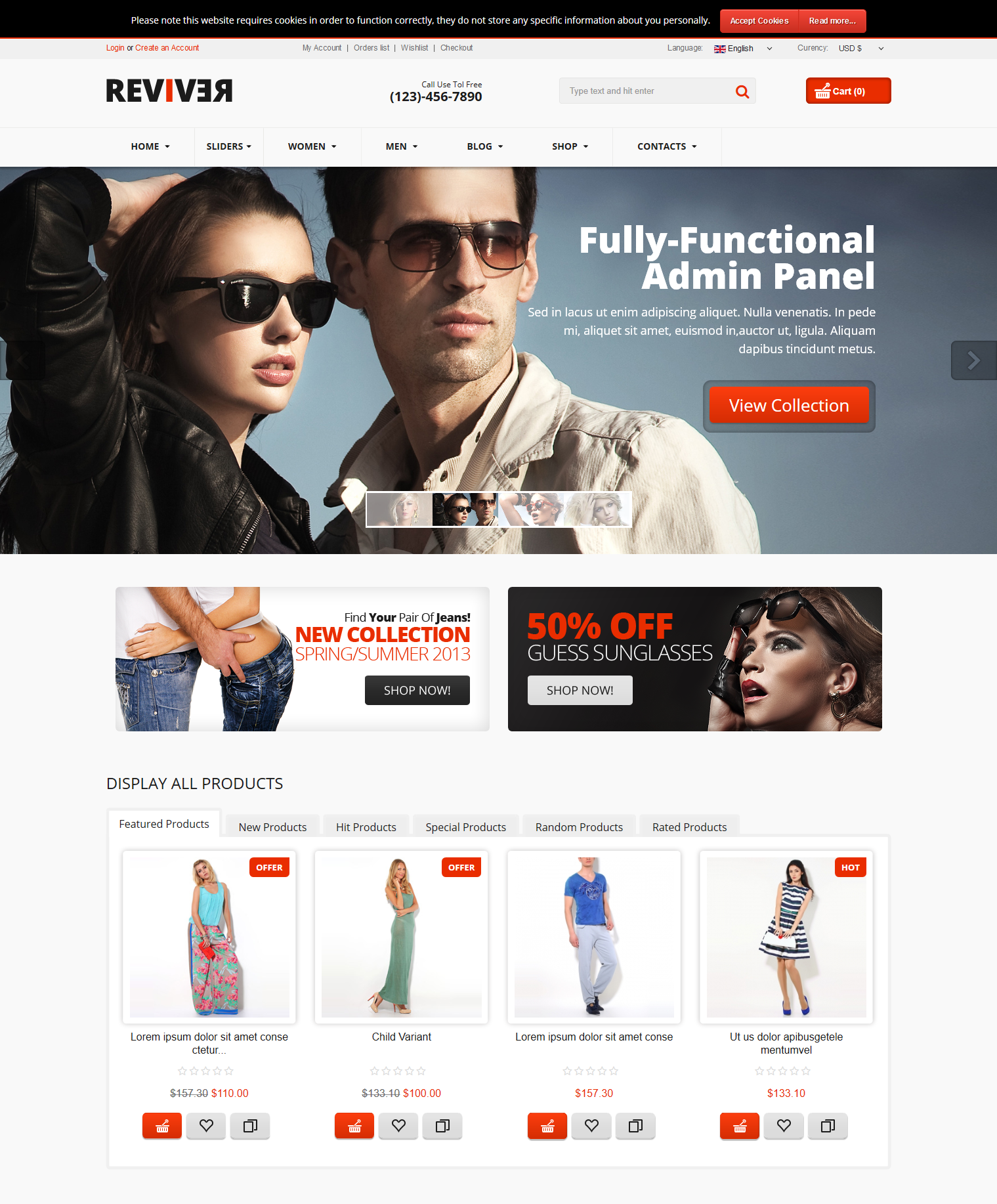 Reviver - Responsive VirtueMart Template