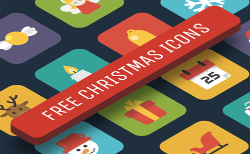 flat vector christmas icons