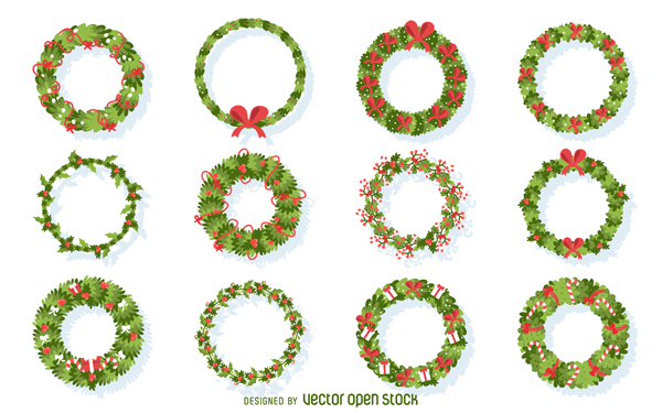 High-Quality Free Christmas Vector Graphics 2016 - Wreath