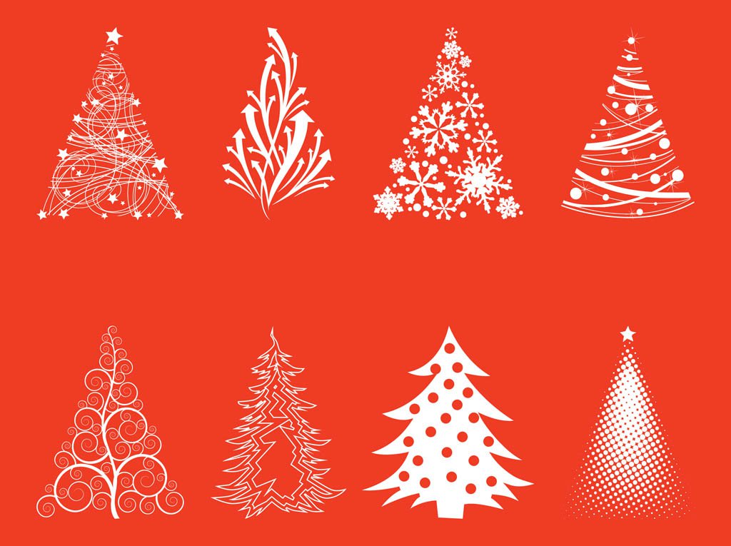 High-Quality Free Christmas Vector Graphics 2016 - Trees