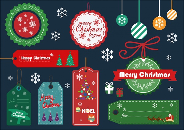 High-Quality Free Christmas Vector Graphics 2016 - elements tags