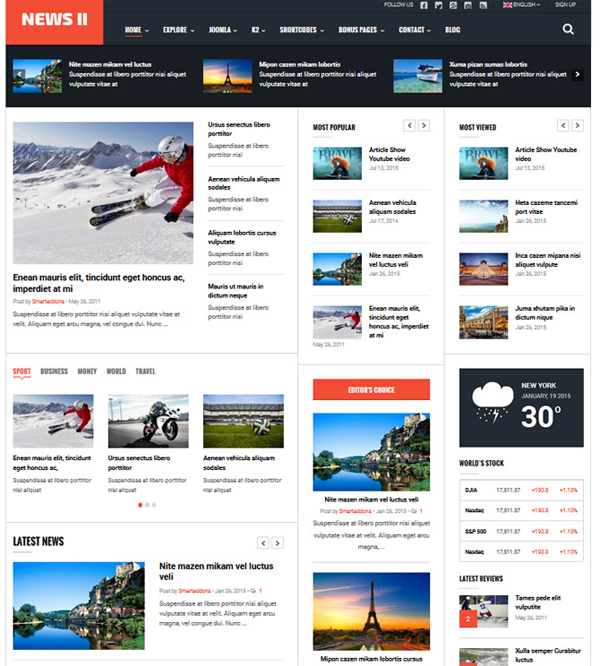 SJ News II - Free Responsive Joomla Template