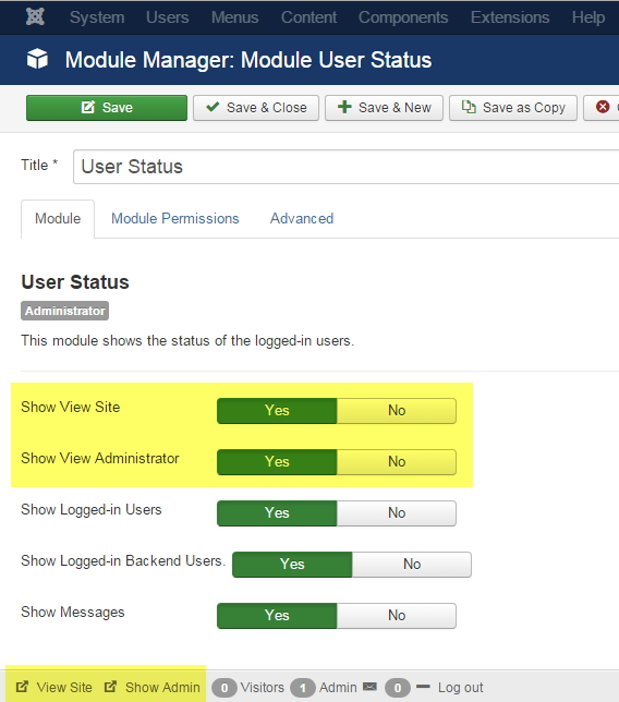 User Status Module