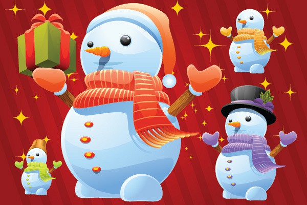 Winter Snowman Vector