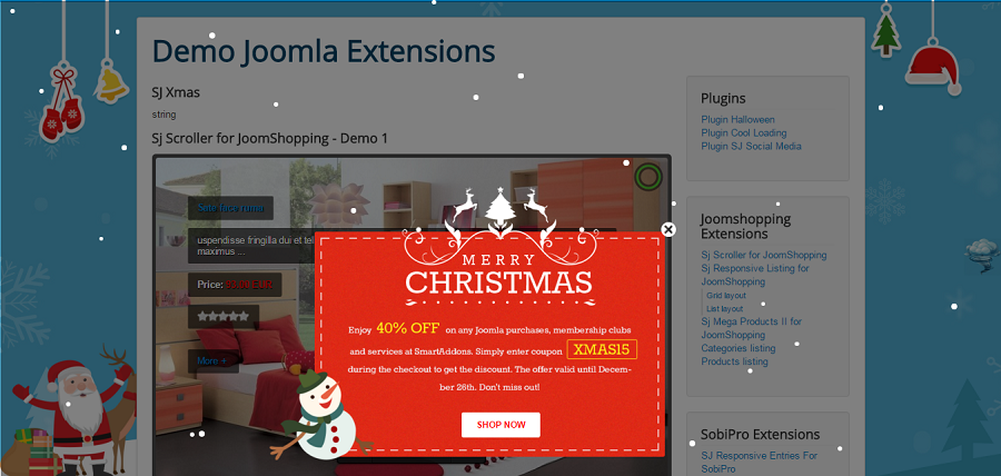 SJ Xmas ver2.0.0 - Free Responsive Joomla! Module 