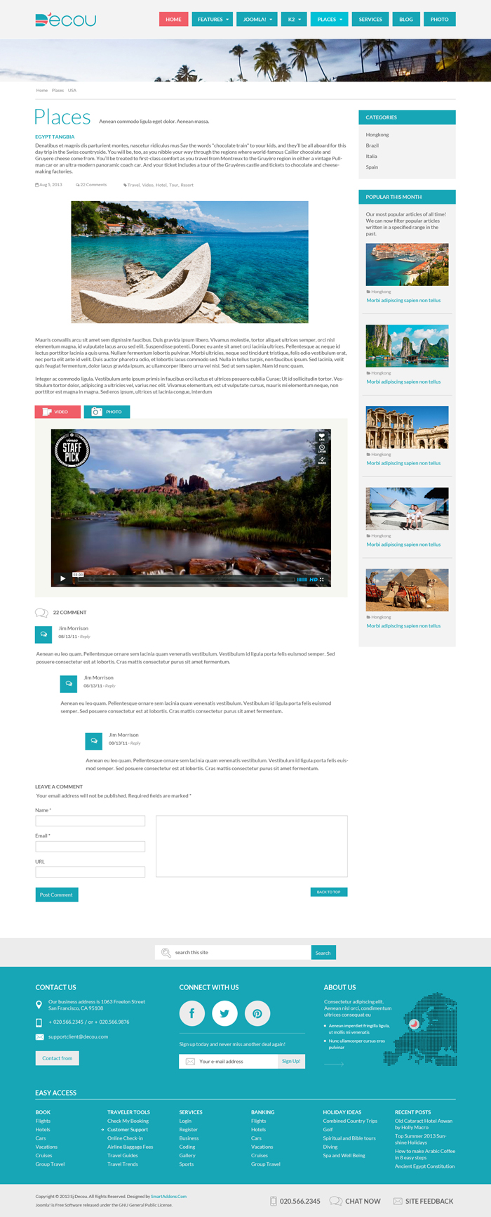 Preview SJ Decou - Travel Joomla Template