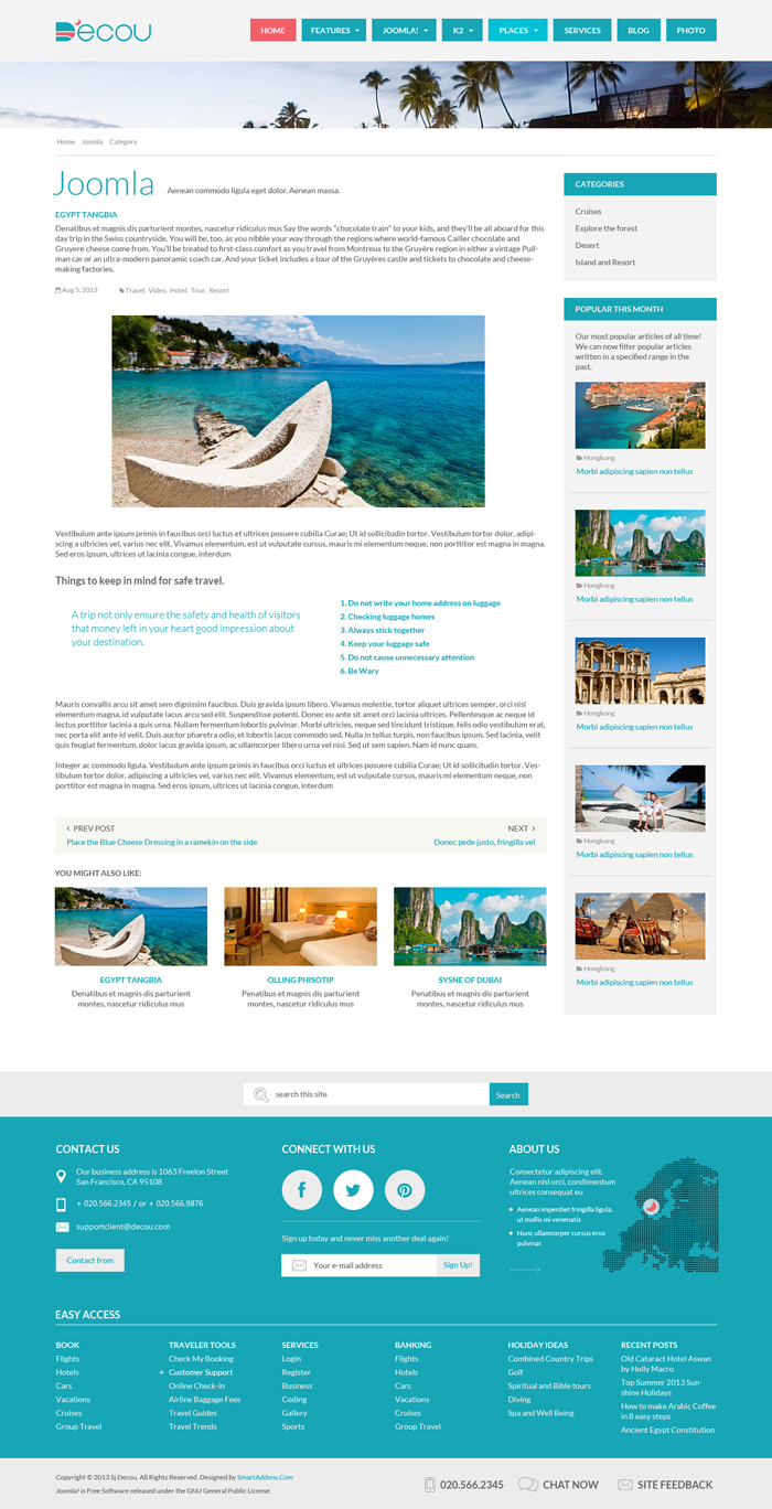 Preview SJ Decou - Travel Joomla Template