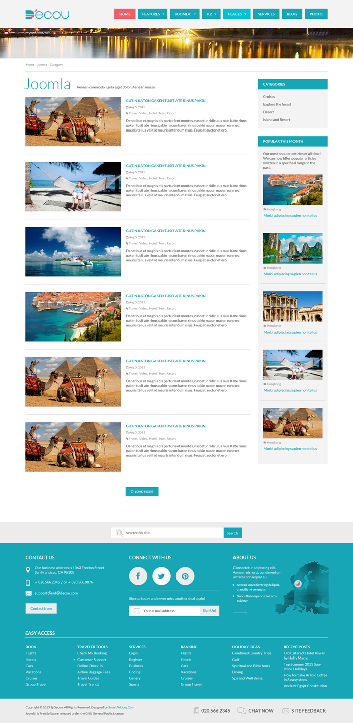 Preview SJ Decou - Travel Joomla Template