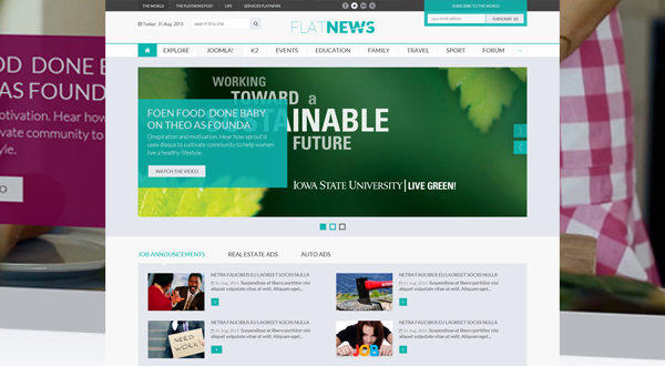 Preview SJ Flat News - Responsive Joomla Template