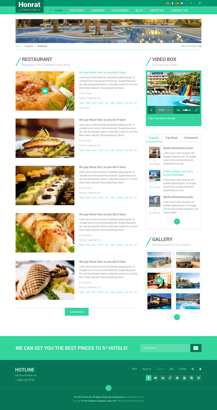 Preview SJ Honrat - Responsive Joomla Template