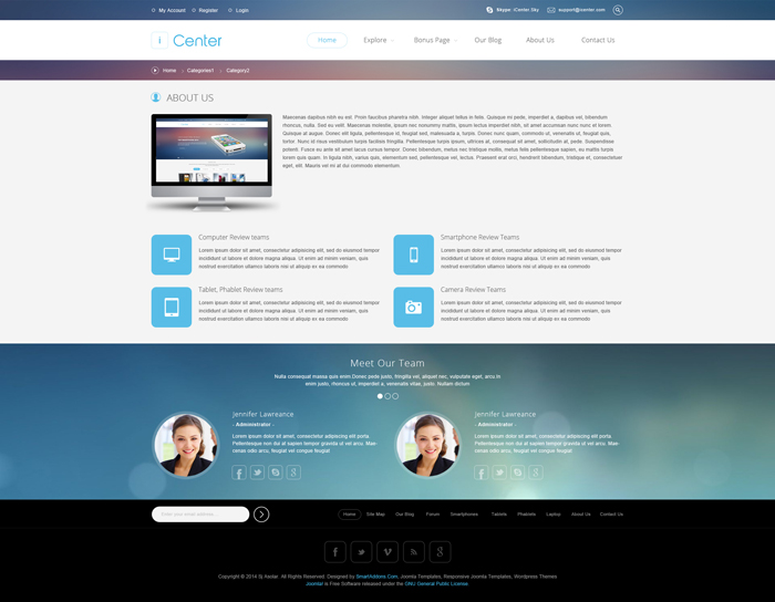 Preview SJ iCenter - Responsive Joomla Template