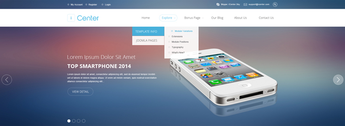 Preview SJ iCenter - Responsive Joomla Template