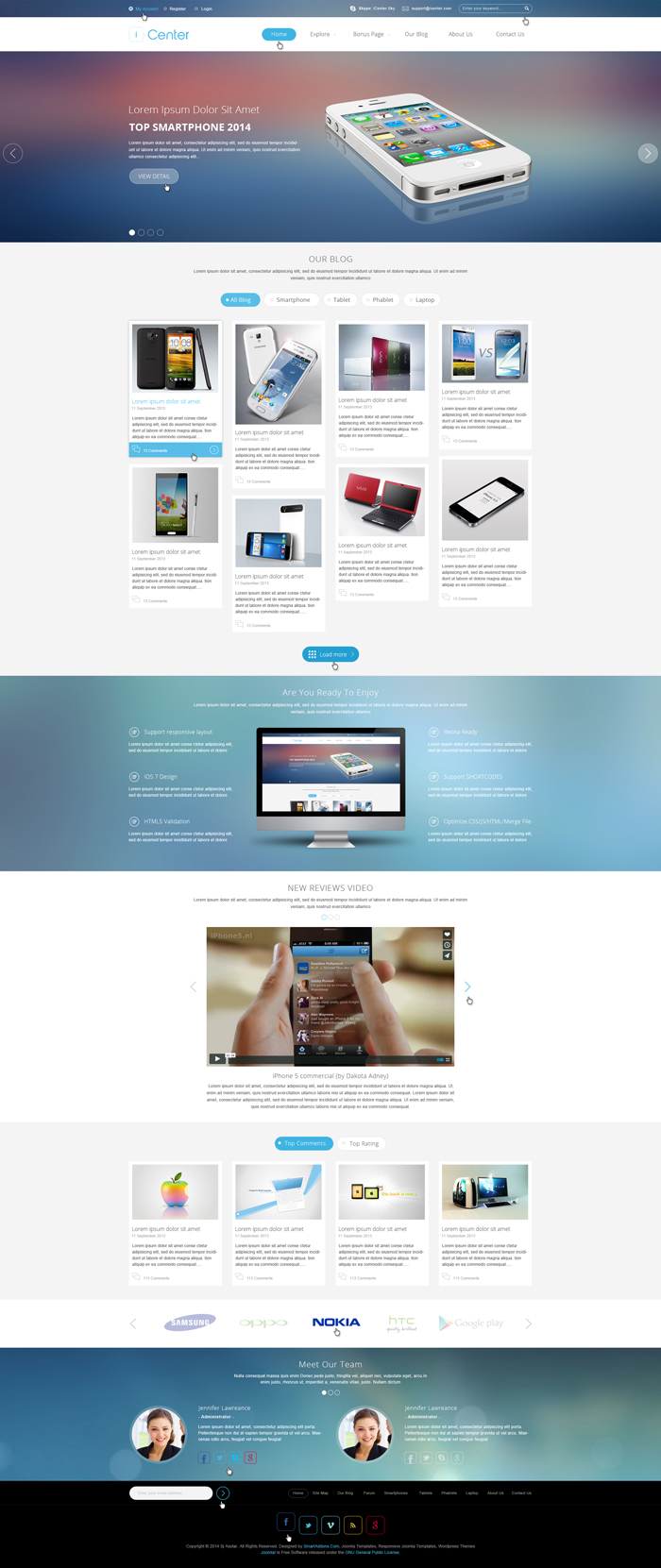 Preview SJ iCenter - Responsive Joomla Template