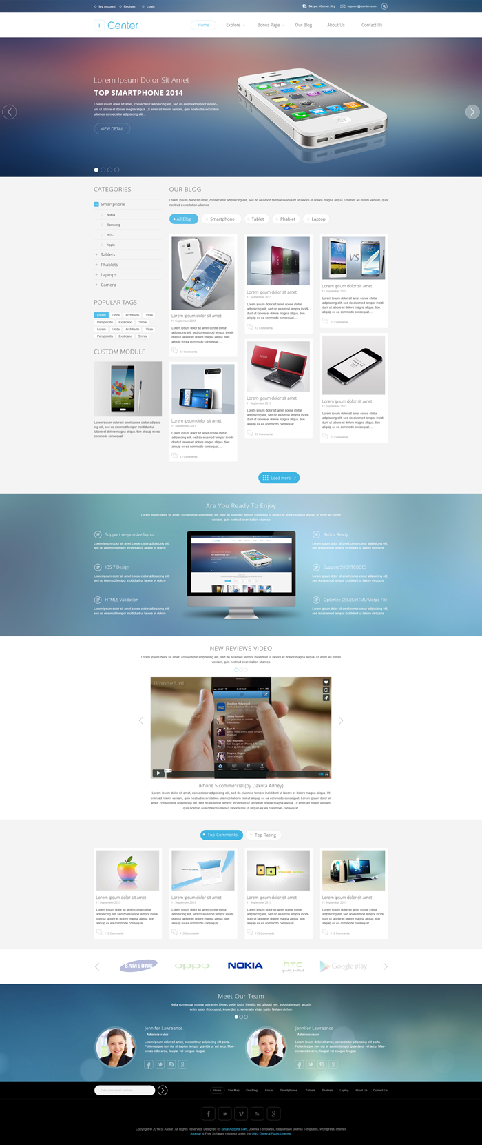 Preview SJ iCenter - Responsive Joomla Template