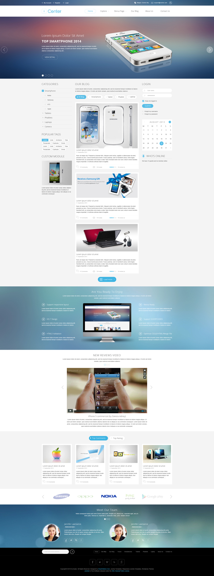 Preview SJ iCenter - Responsive Joomla Template