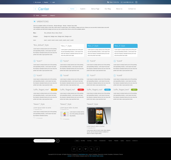 Preview SJ iCenter - Responsive Joomla Template