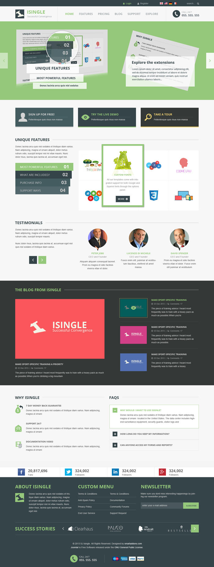 Preview SJ iSingle - Responsive Joomla Template