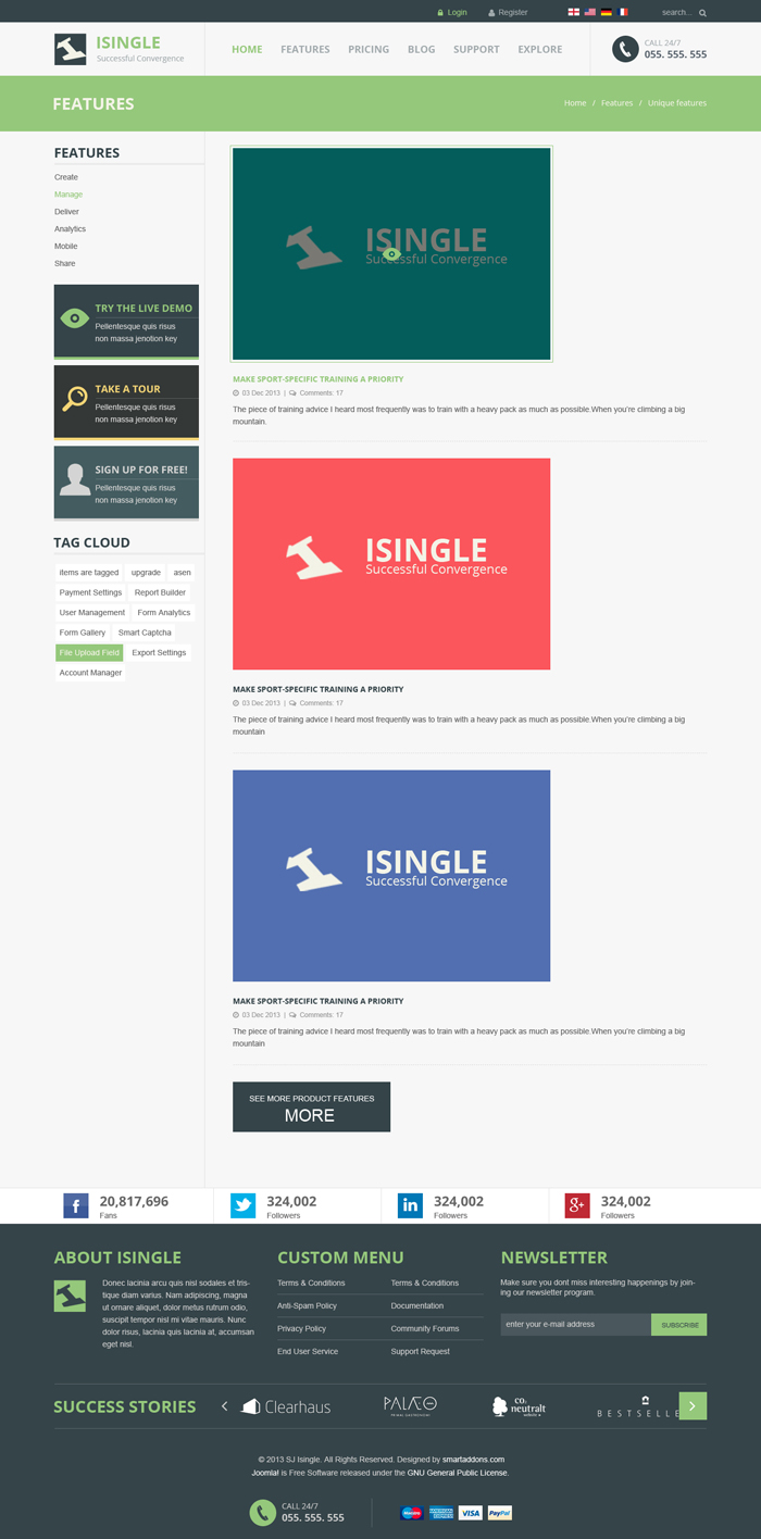 Preview SJ iSingle - Responsive Joomla Template