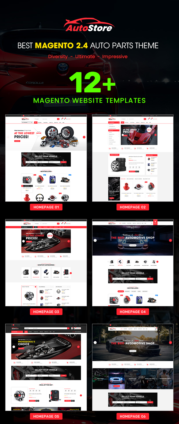 Auto Store - Auto Parts and Equipments Magento 2 Theme with Ajax Attributes Search Module - 2
