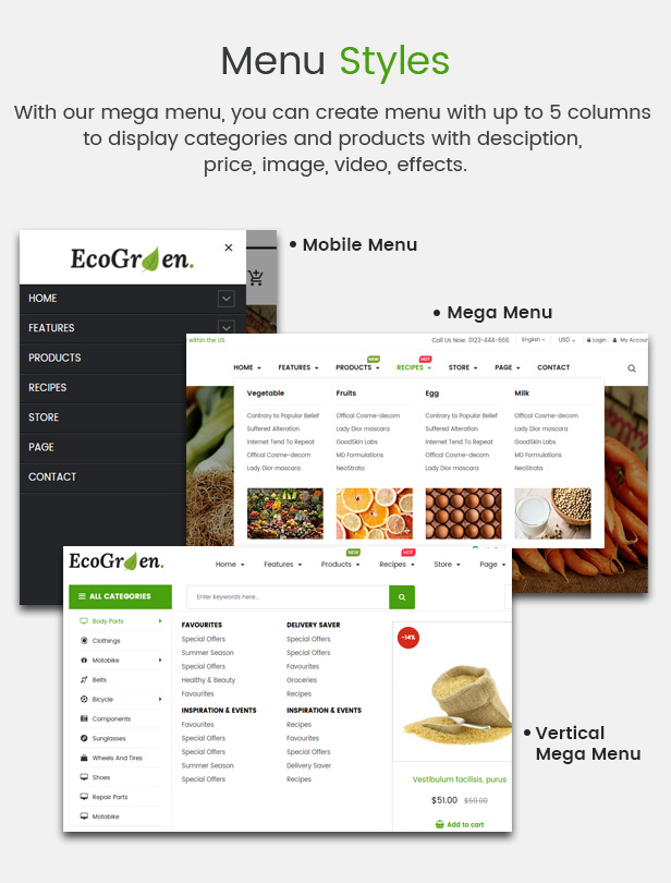 ecogreen - Opencart 3 Theme