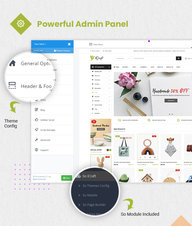 iCraft – Handmade, Craft & Hobby Minimal OpenCart Theme