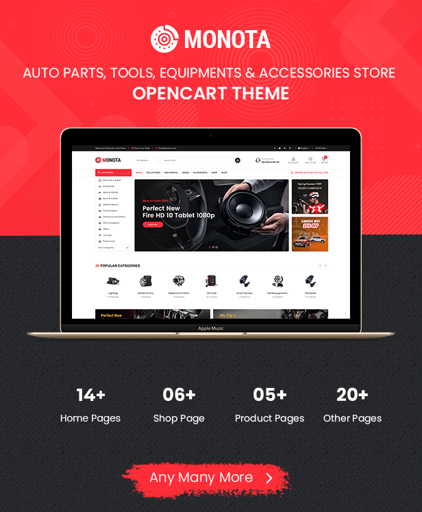 Monota – Auto Parts, Tools, Equipment and Accessories Store OpenCart Theme