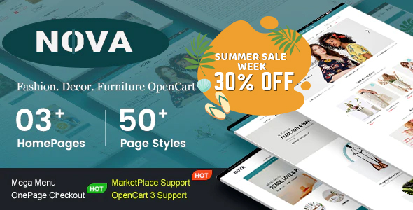 Premium Responsive furniture OpenCart Theme - Nova