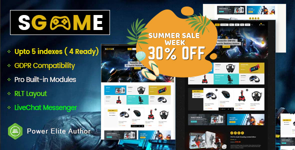 Premium Responsive OpenCart Theme - Sgame