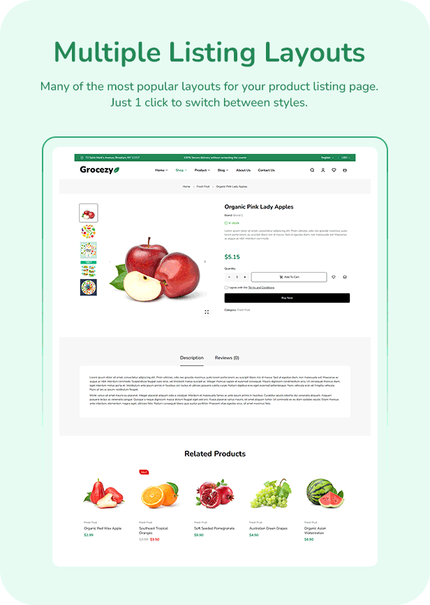 GooMart - Food, Grocery & Organic Stores WooCommerce WordPress Theme
