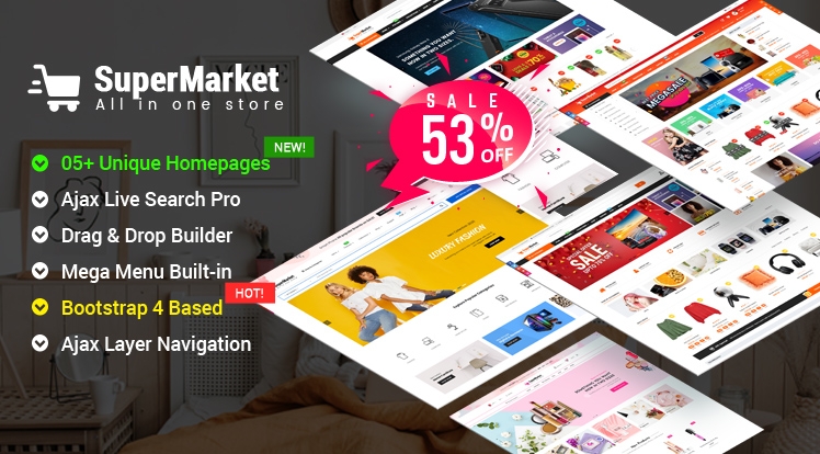 Design #5 Available in SuperMarket Shopify Theme - Incredible 53% OFF Offer